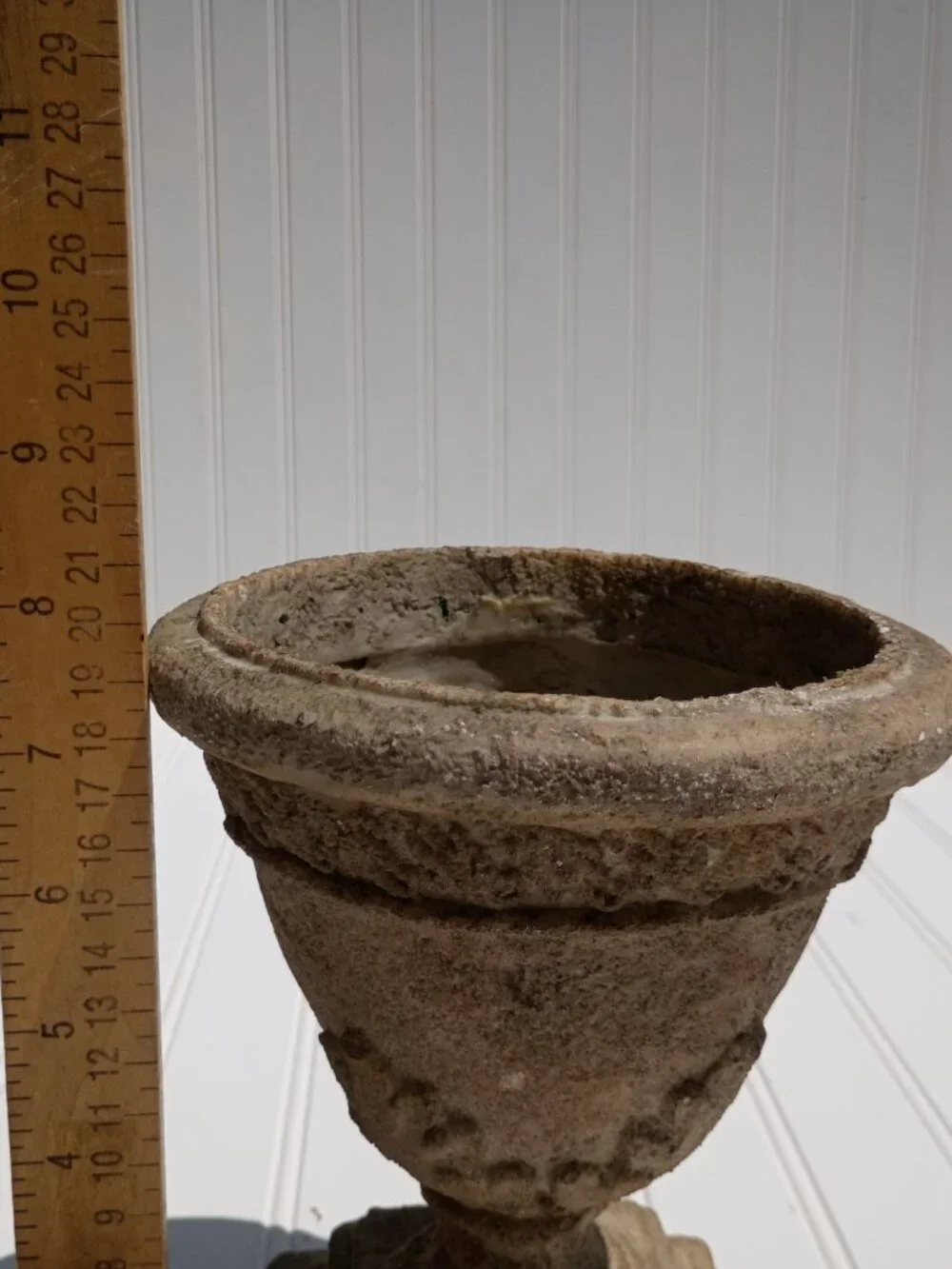 Vintage Style Decorative Urn Vase 8-inch Lightweight Resin Cement Look Old World